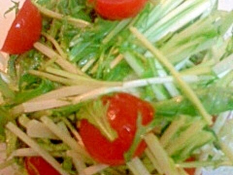 トマトと水菜のわさびドレッシング